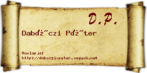 Dabóczi Péter névjegykártya