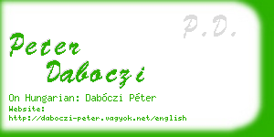 peter daboczi business card